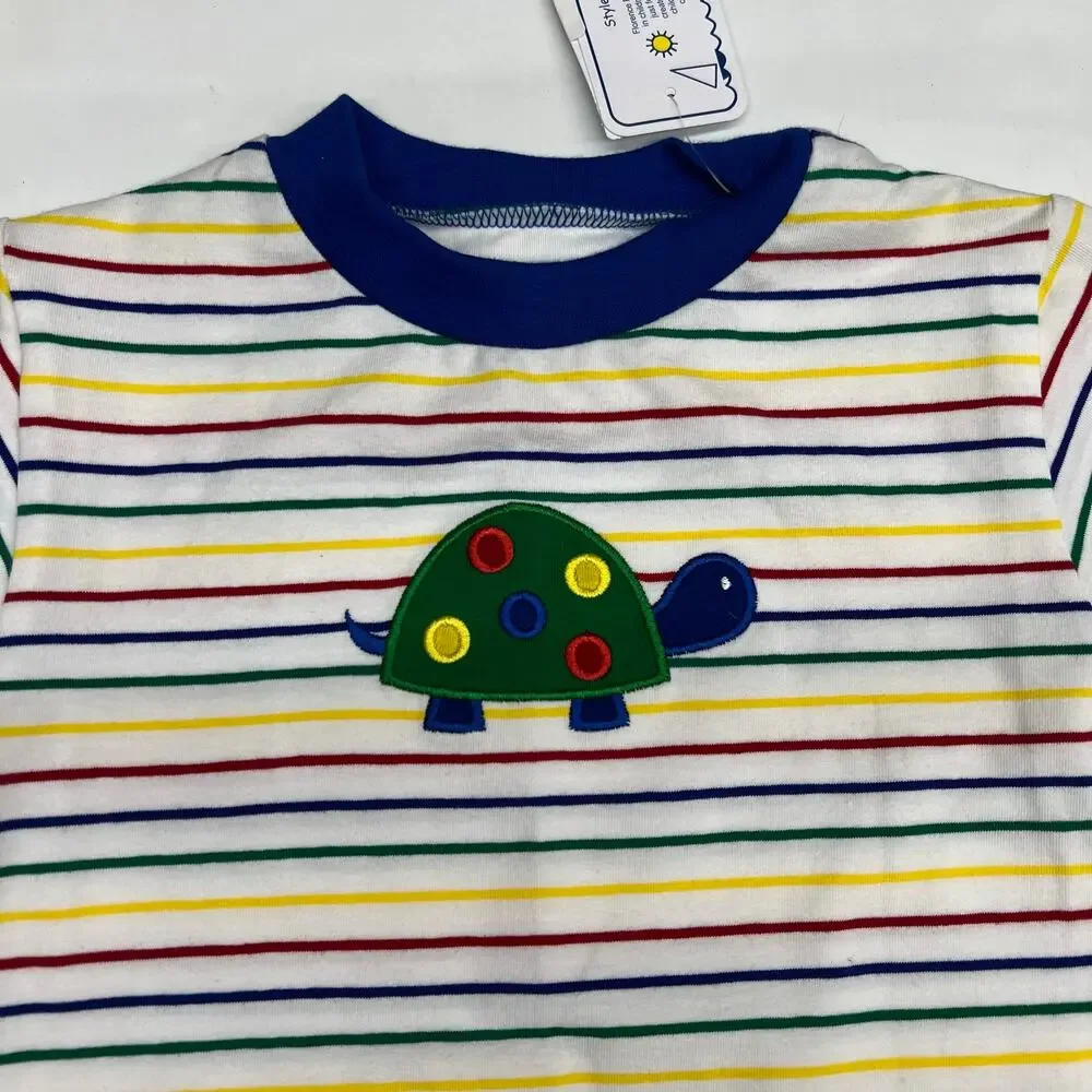 NWT Florence Eiseman 2T Stripe Knit Shirt Set with Turtle
